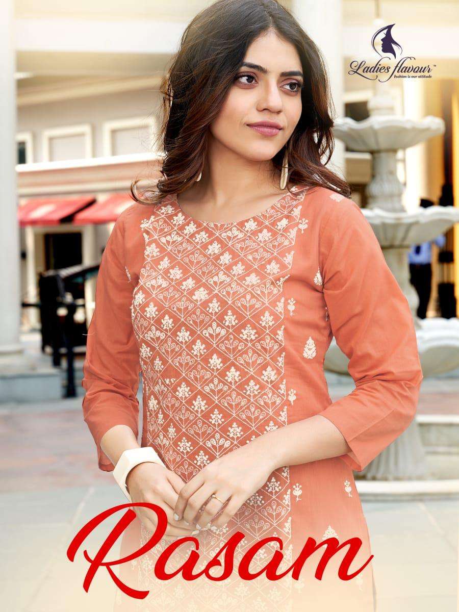 rasam by ladies flavour cotton embroidery ladies top with bottom supplier