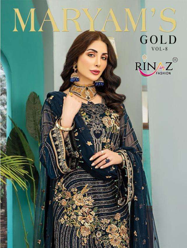 rinaz maryams gold vol 8 georgette heavy embroidery pakistani suits