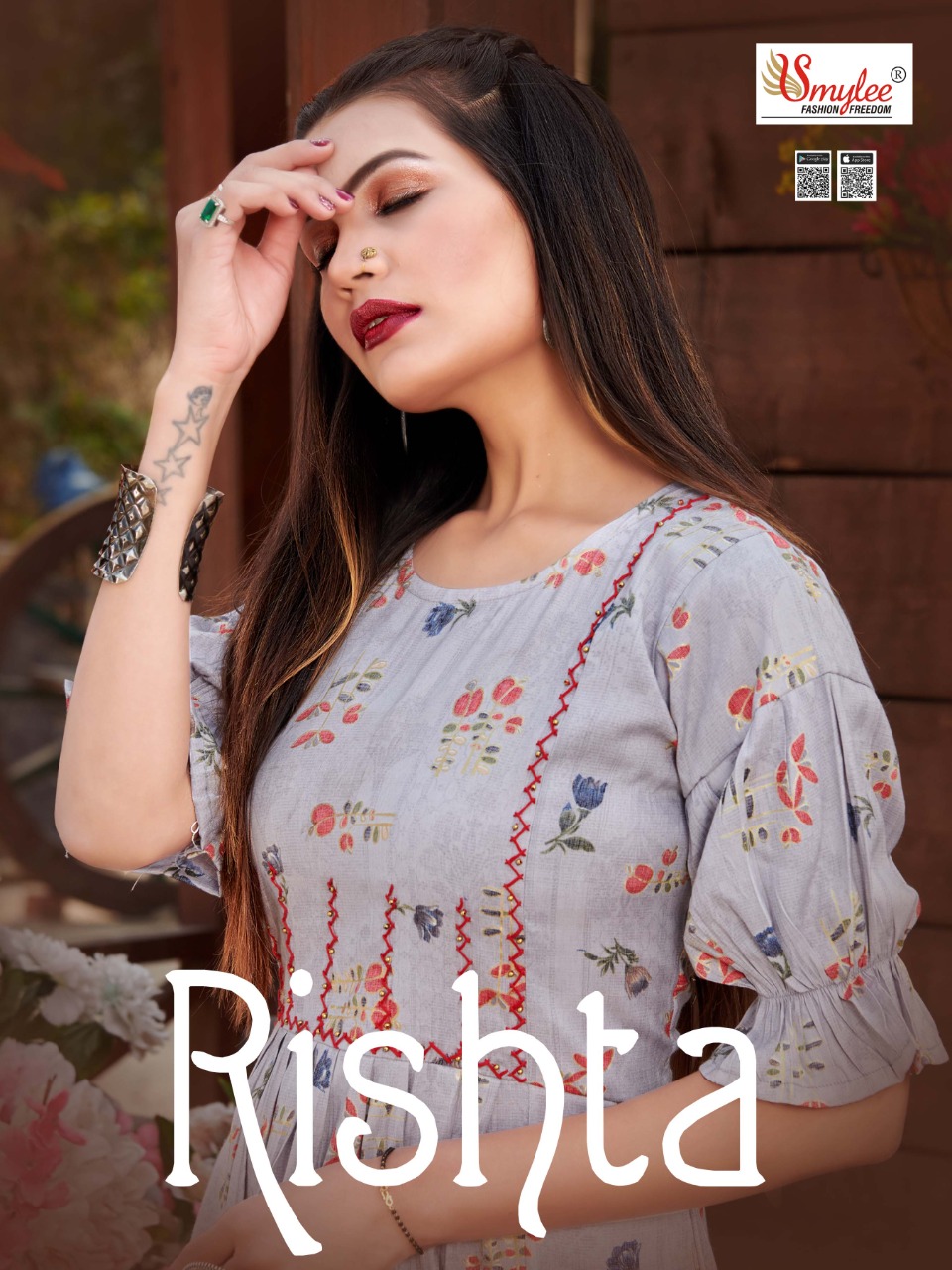 Rishta By Rung Heavy Rayon Print Stylish Kurti At Best Rate