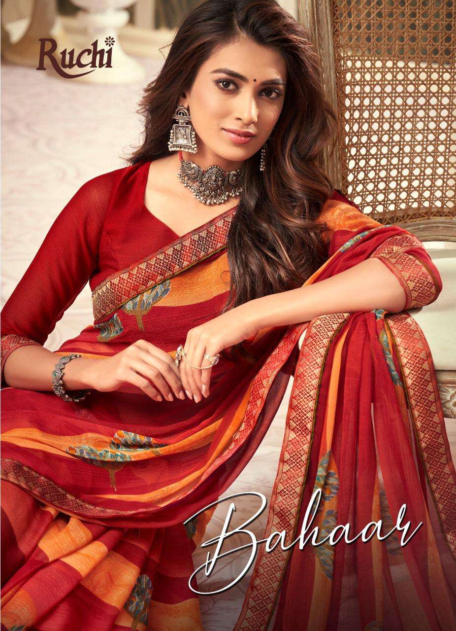 ruchi bahaar 2801-2806 series chiffon printed beautiful design of saris wholesaler 