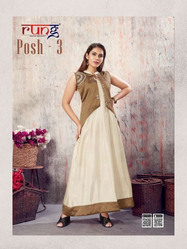 rung posh vol 3 evening party wear long gown kurti supplier