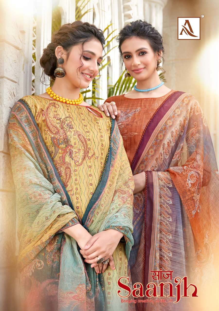 saanjh by alok cotton jam summer wear suit designs 2021 collection