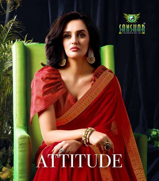 Sanskar Tex Prints Attitude Exclusive Vichitra Saree Catalogs In Surat Market