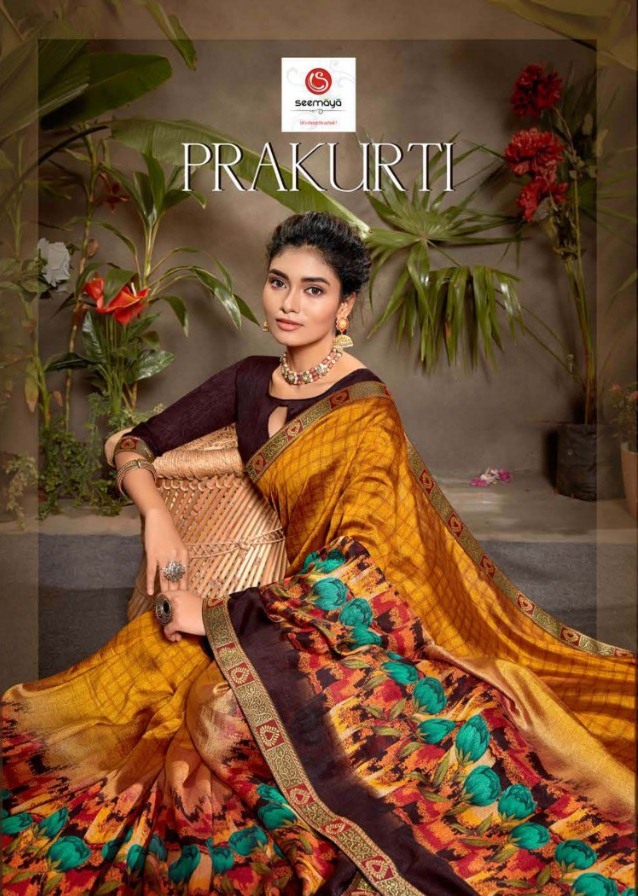 Seemaya Presents Prakurti Fancy Vichitra Casual Wear Saree Exporter