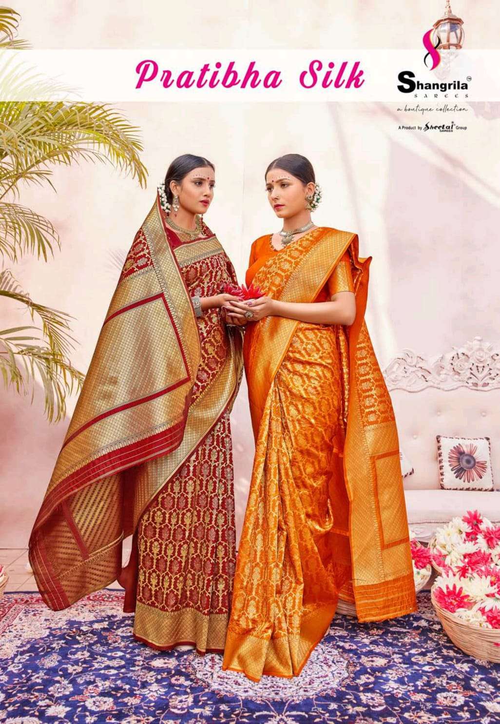 shangrila pratibha silk weaving zari silk indian saree collection