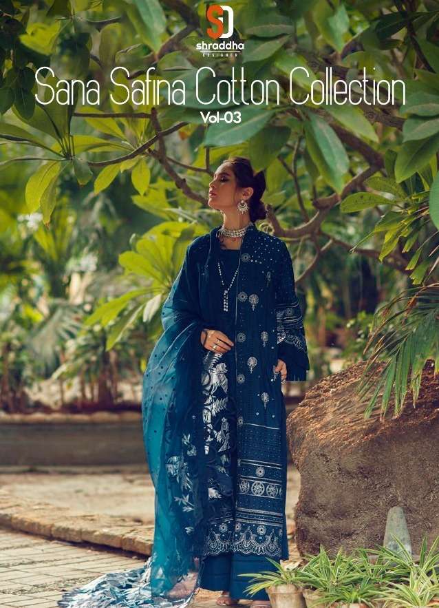 shraddha designer sana safina cotton collection vol 3 ladies pakistani suits 