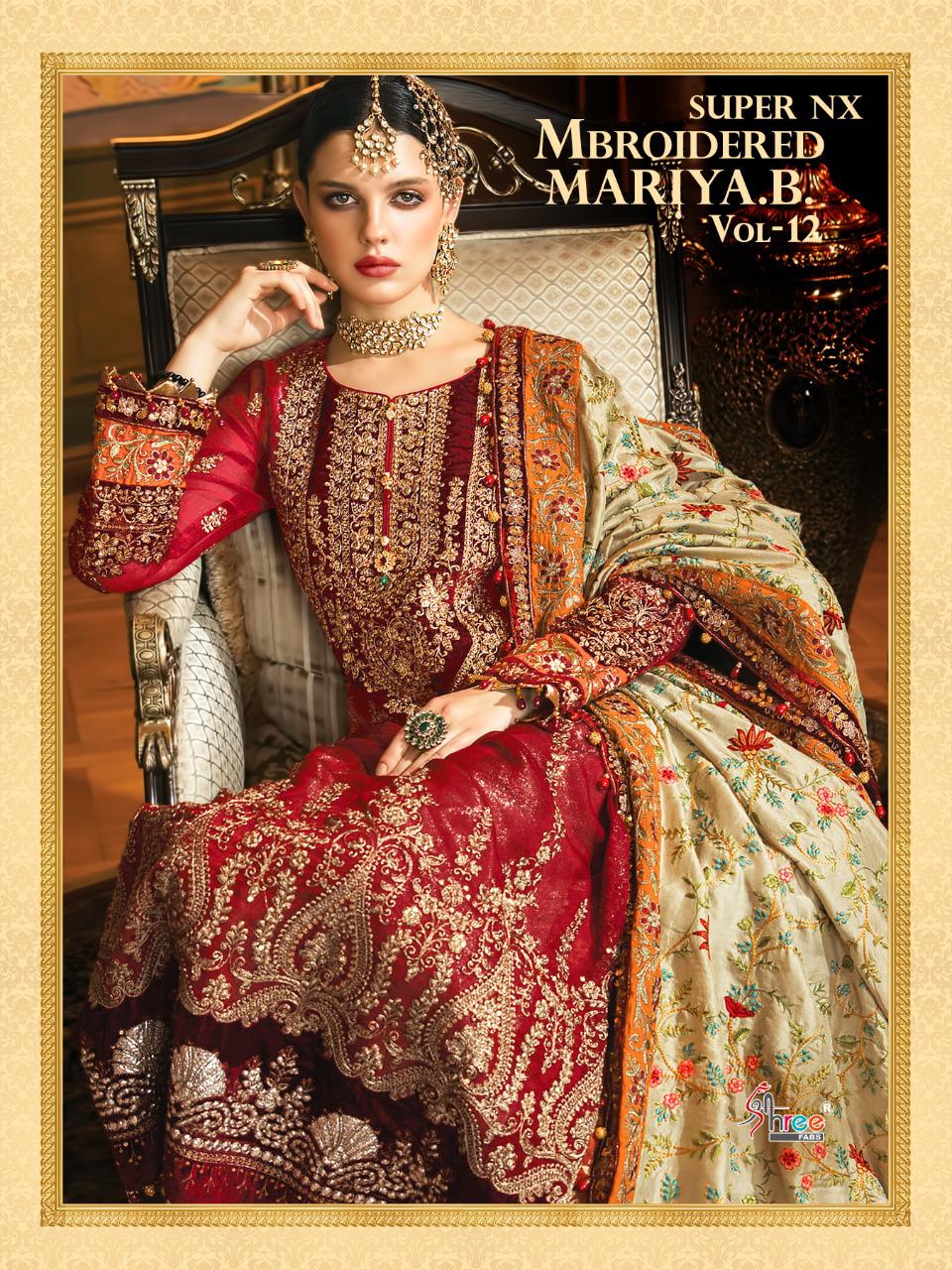 Shree Fab Mbroidered Mariya B Vol 12 Super Nx Butterfle Net Pakistani Suits Concept