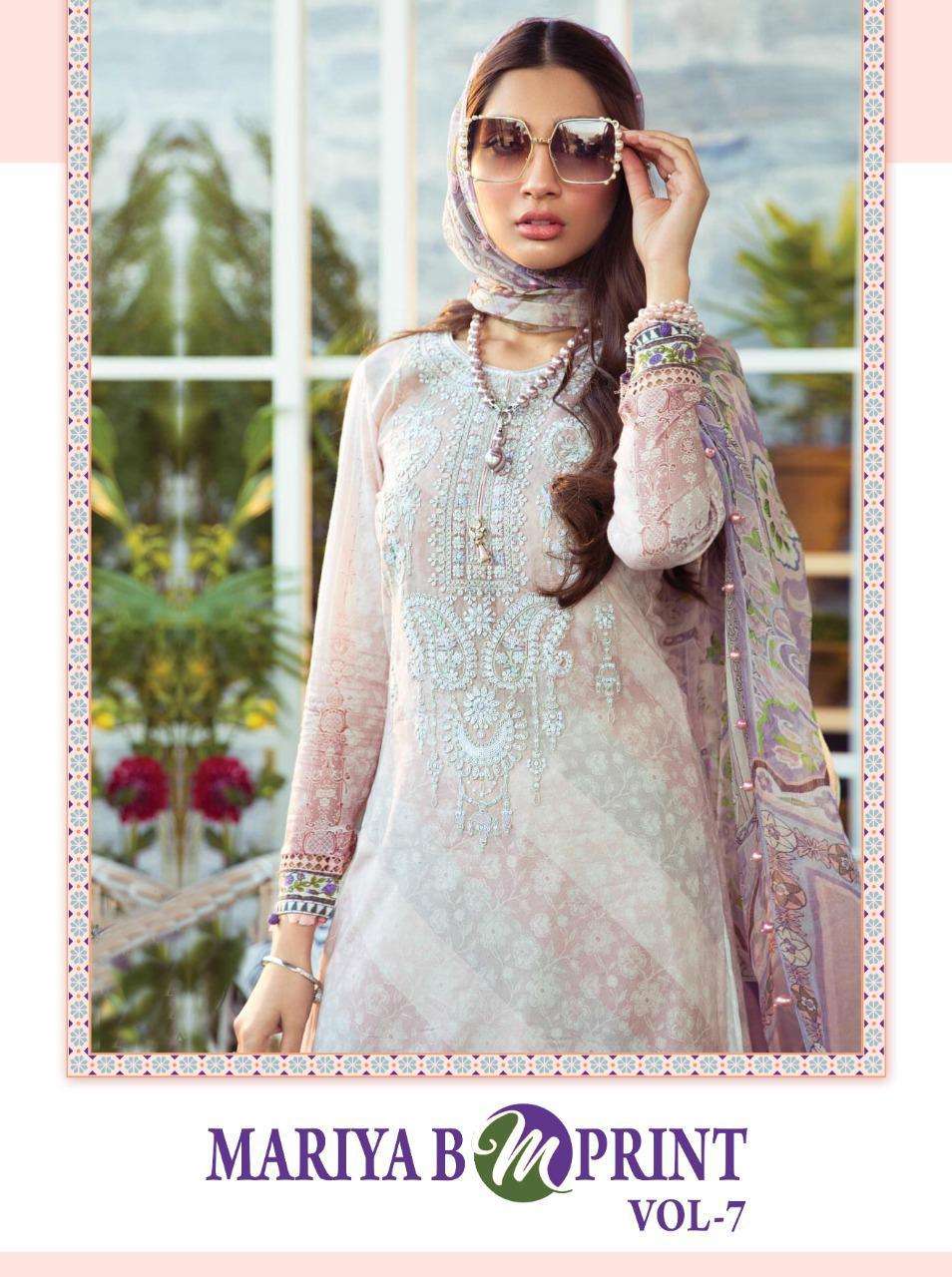 shree fabs maria b mprint vol 7 cambric lawn pakistani dress materials