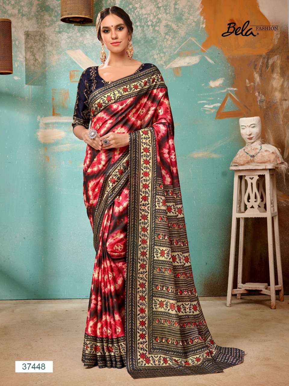 tulsi by bela manipuri silk digital printed summer wear saree online supplier