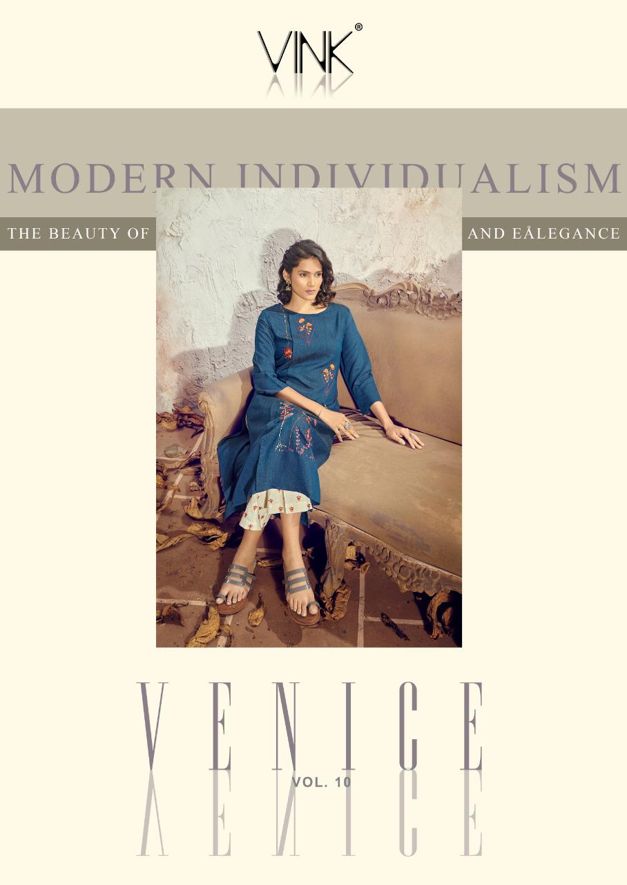 Venice Vol 10 By Vink Pure Viscose Handloom Kurta With Pants Set