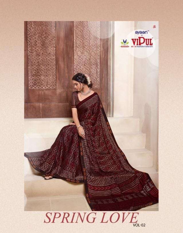 vipul spring love vol 2 fancy printed saree supplier surat india