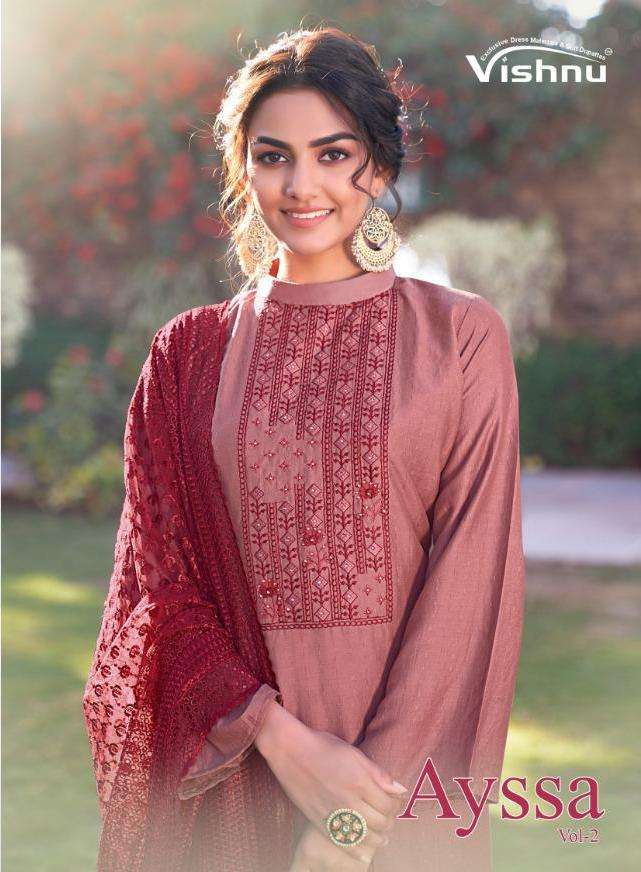 vishnu ayssa vol 2 chinnon stripe summer special ladies suits collection