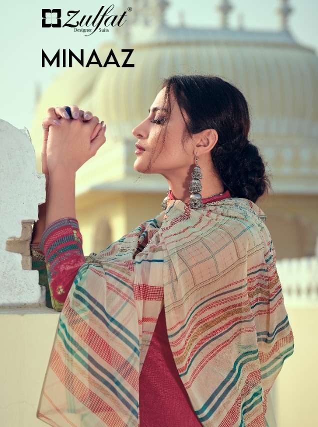 zulfat minaaz vol 2 cotton printed suits with 3 mtr bottom collection 