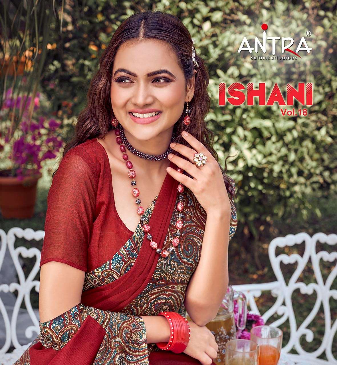 antra ishani vol 18 chiffon printed daily wear saree