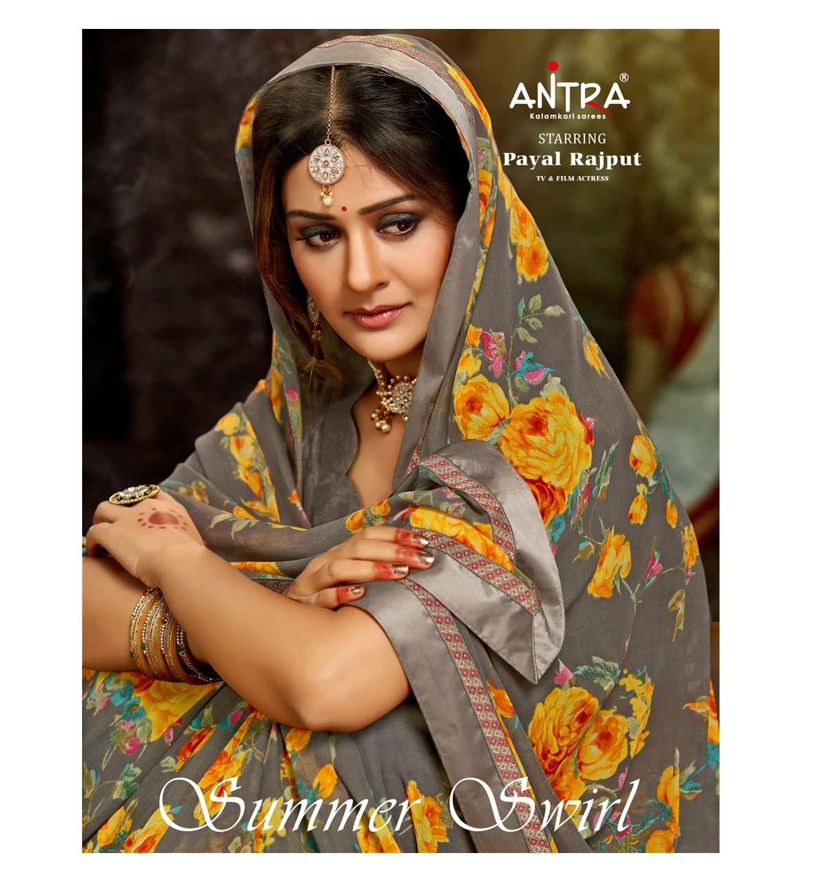 antra summer swirl printed georgette elegant ladies wear sarees