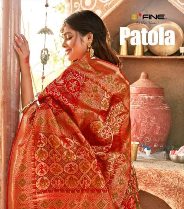 b fine patola 524-535 series elegant silk designer sari wholesale shop in surat 