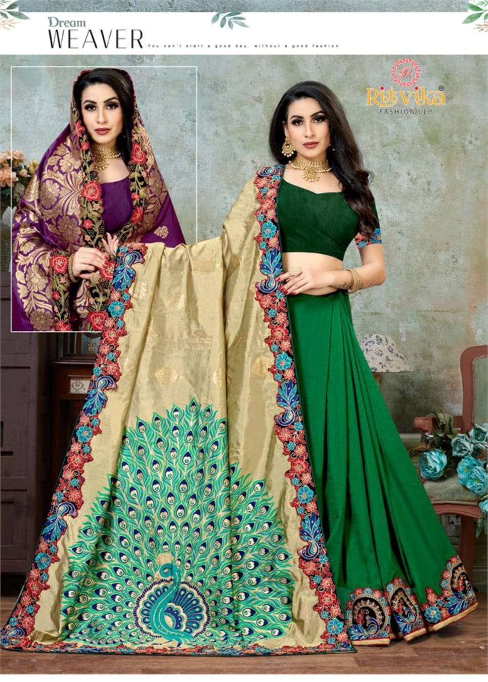 baje payal by ritvika fashion exclusive designer saree wholesaler in surat textile 