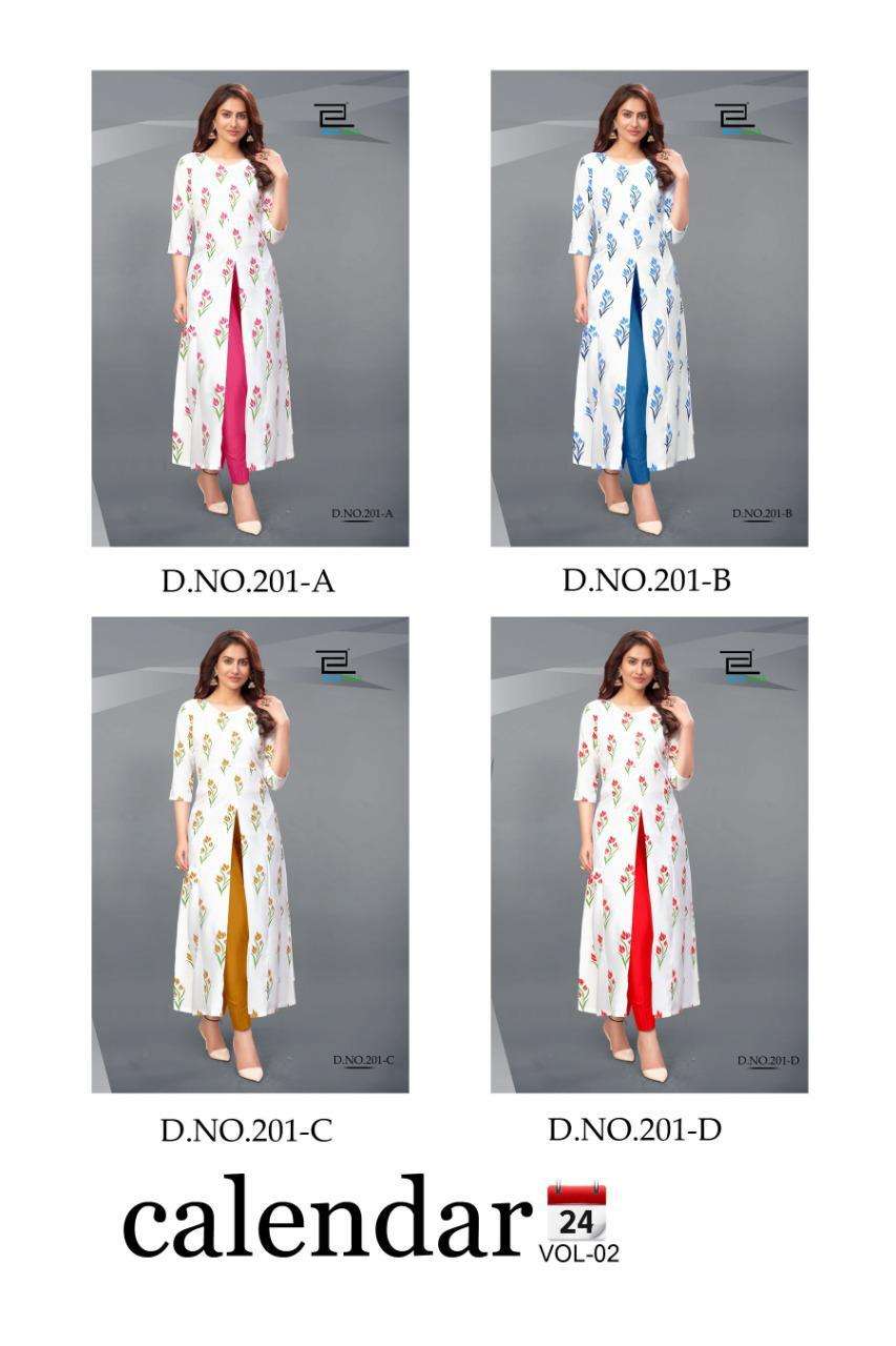 blue hills calendar vol 2 rayon printed long gown collection