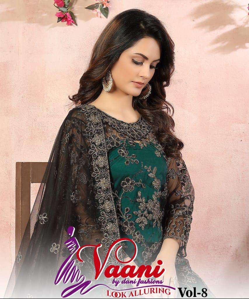 dani fashion vaani vol 8 net with work chudidar salwar kameez