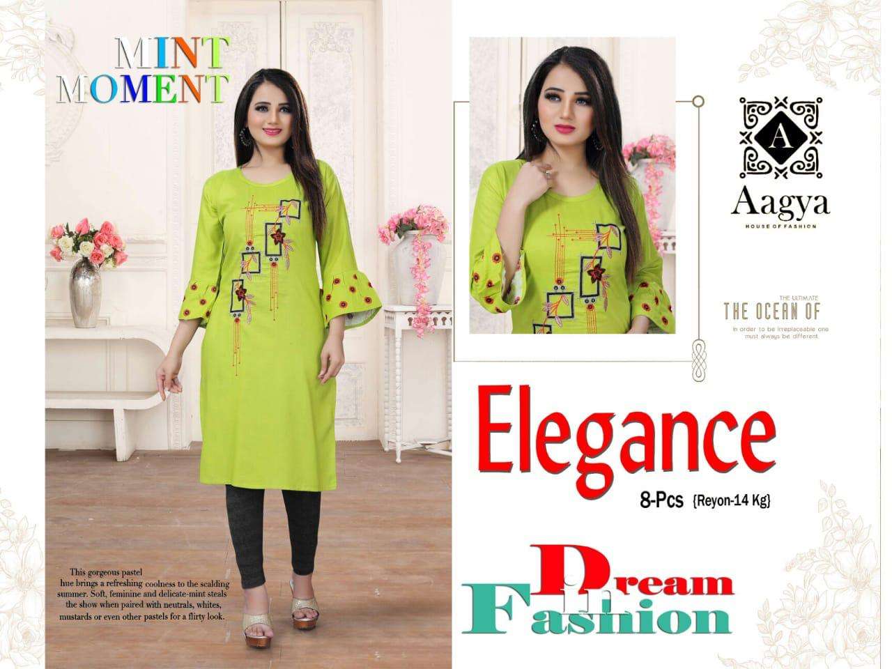 elegance by aagya heavy rayon work kurti Catalog Collection Wholesaler Lowest Best Price In Ahmedabad Surat Chennai India Uk Usa Malaysia Singapore Canada Australia