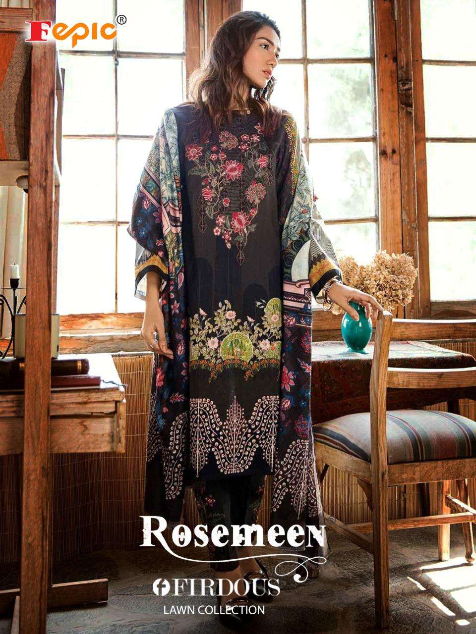 fepic firdous lawn by rosemeen cambric cotton pakistani summer suits