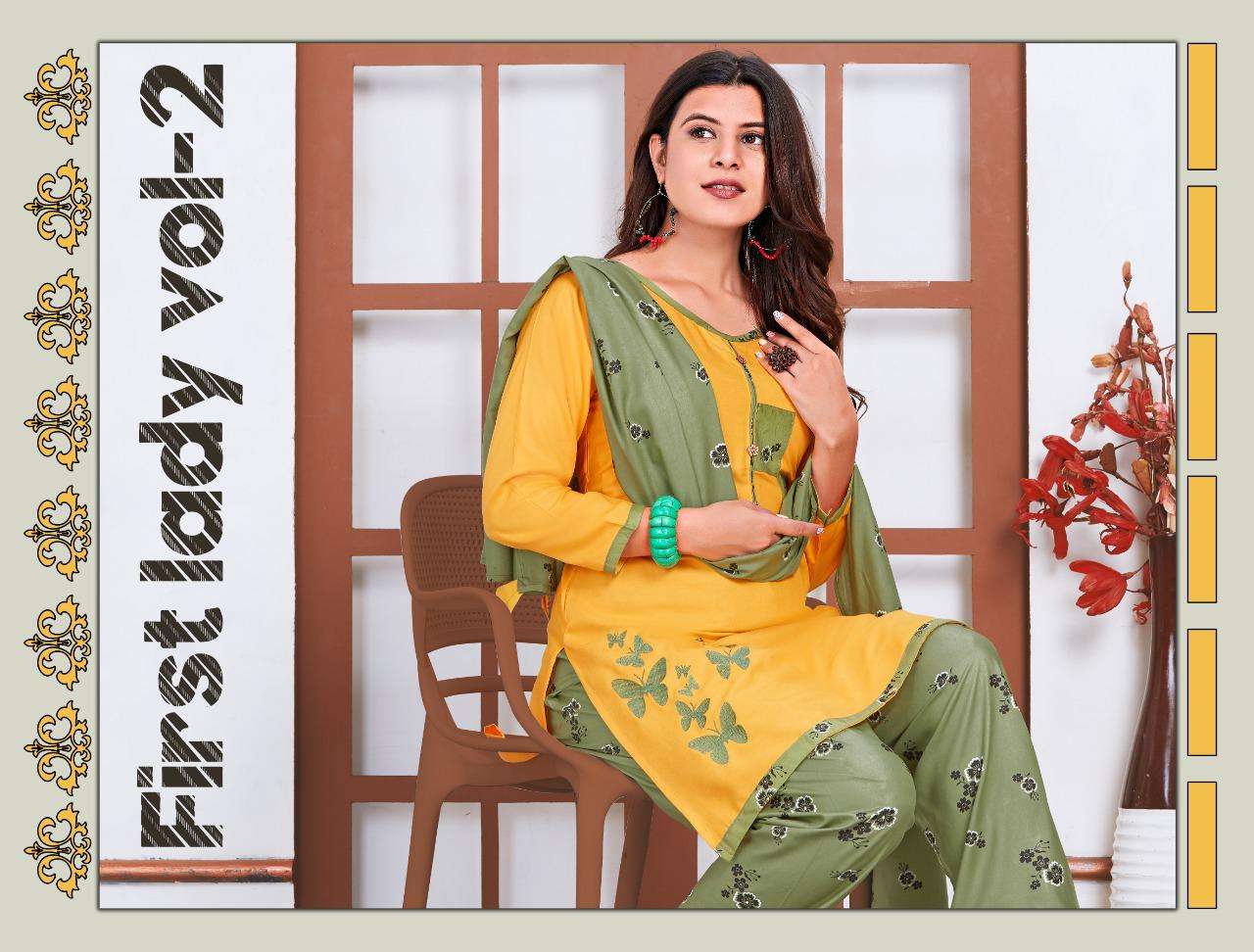 first lade 2 by trendy heavy rayon readymade suit patiyala Cataolog Collection Wholesaler Best Rate In Ahmedabad Surat Chennai India Uk Usa Malaysia Singapore Canada Australia