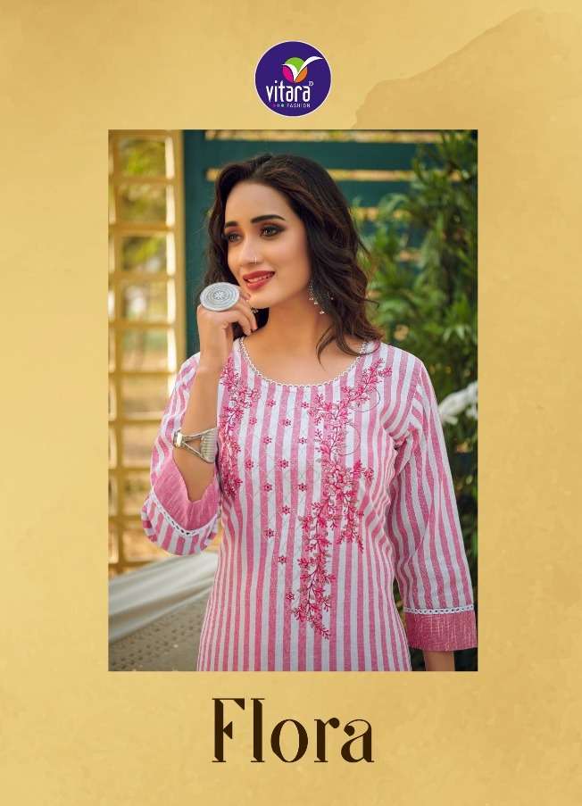 flora by vitara cotton summer wear kurti with pant collection