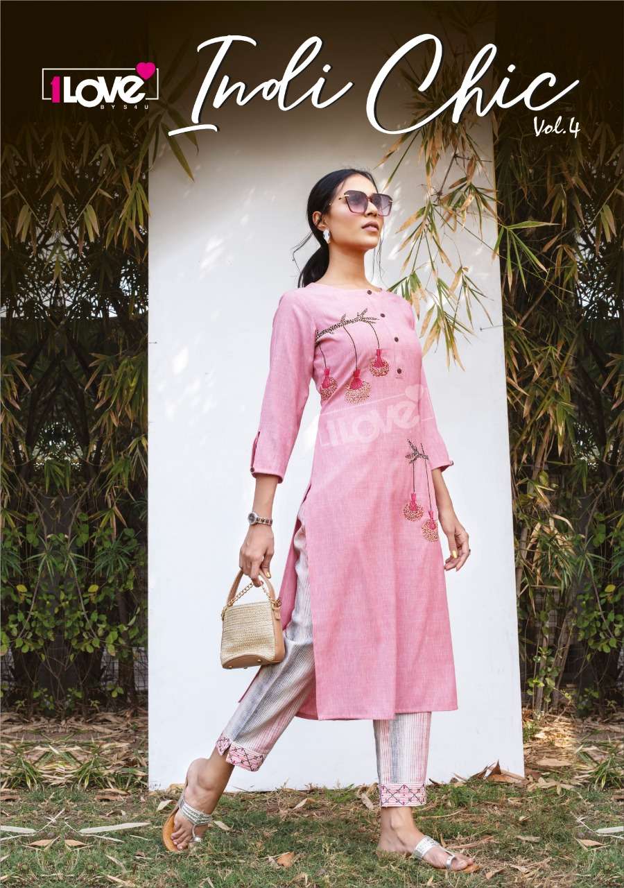 indi chic vol 4 by i love s4u rayon slub kurti with pant good collection of summer wear