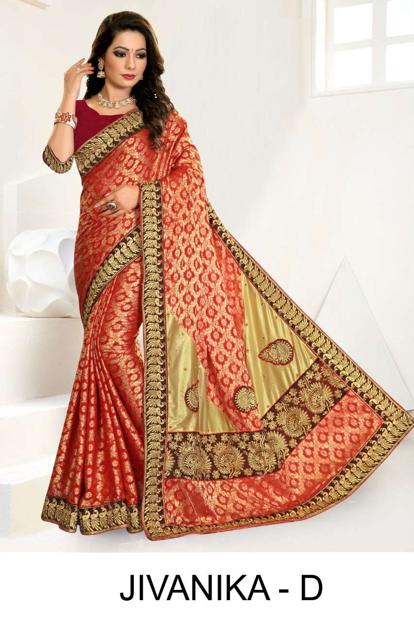 Jivanika by ranjna saree embroidery warked heavy diamond designer saree Collection 