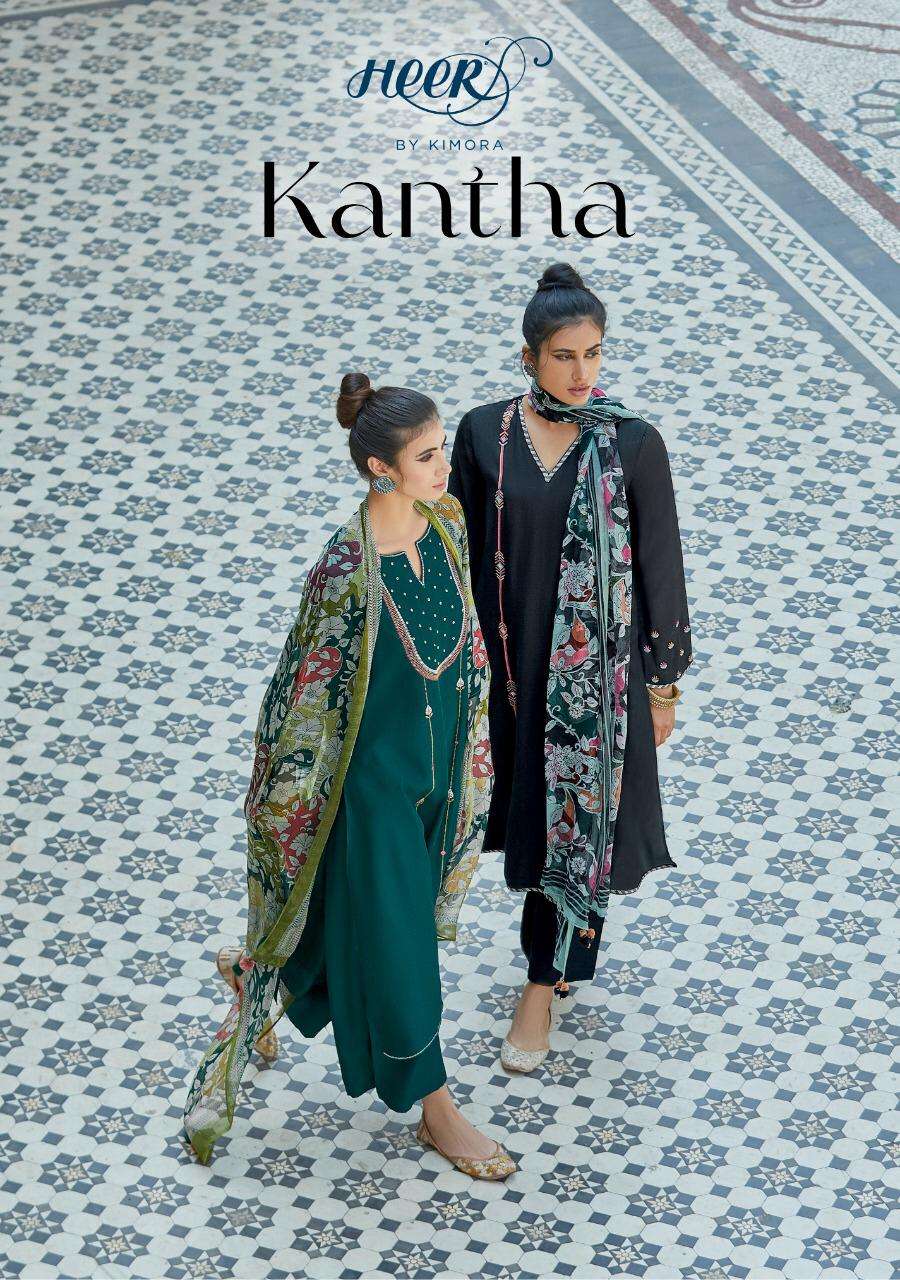 kimora present kantha cotton slub embroidery salwar kameez