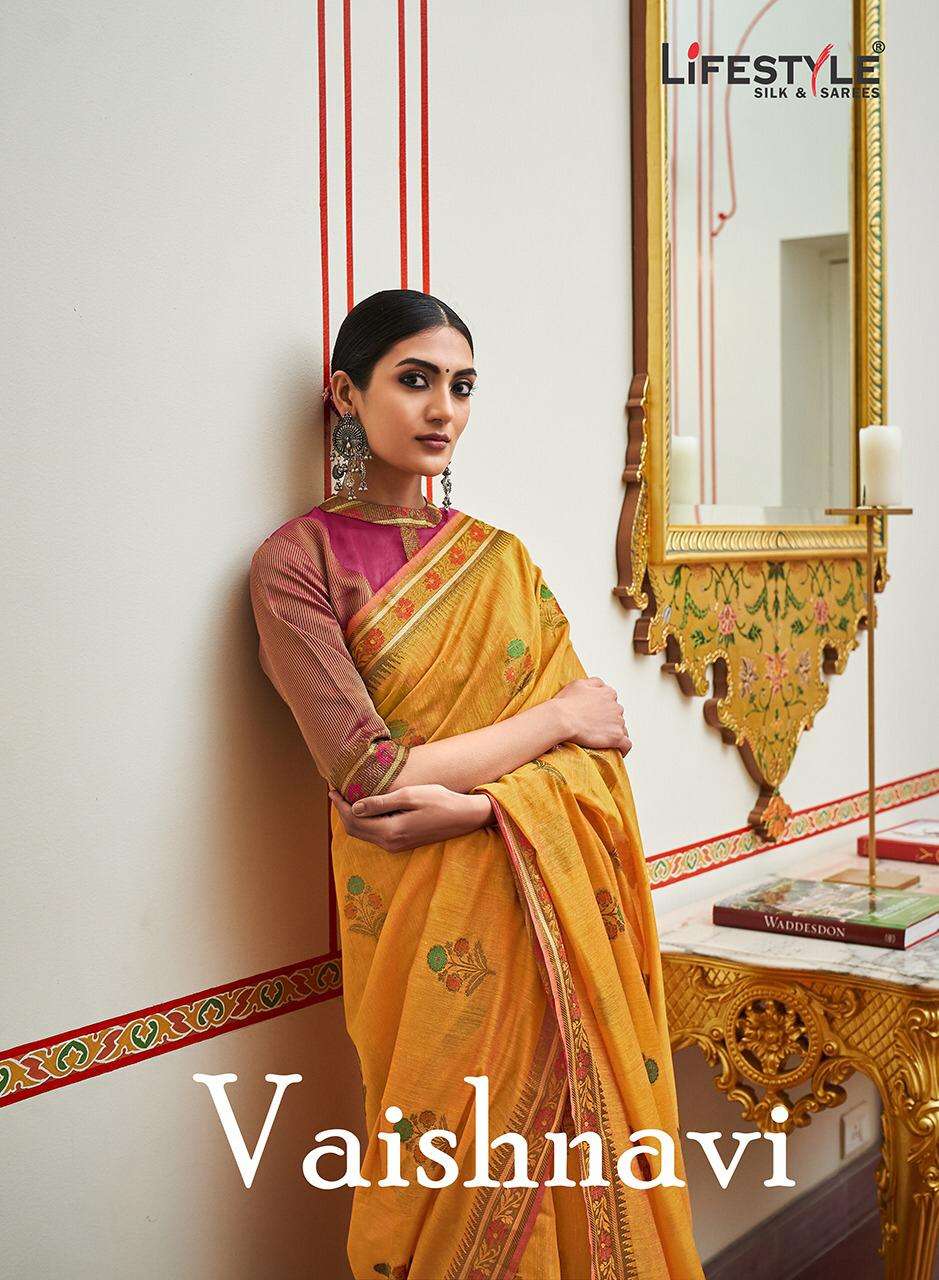 lifestyle launch vaishnavi chanderi silk rich pallu designer saree