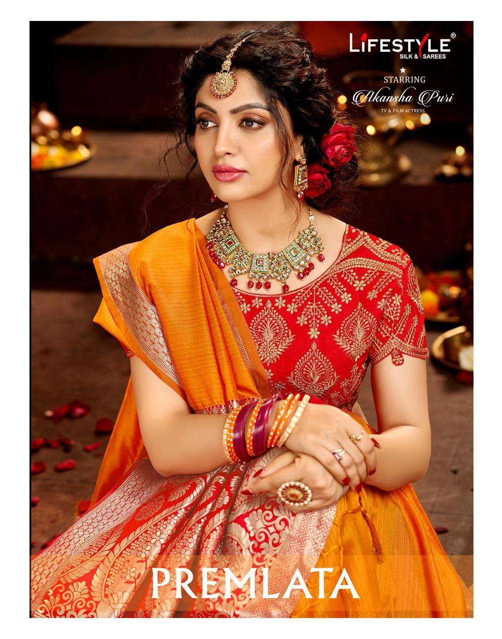 lifestyle premlata silk saree with rich pallu concept