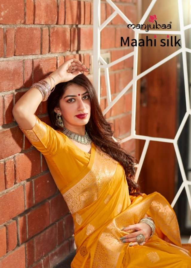 maahi silk by manjubaa 4501-4508 series silk traditional wear fancy saree