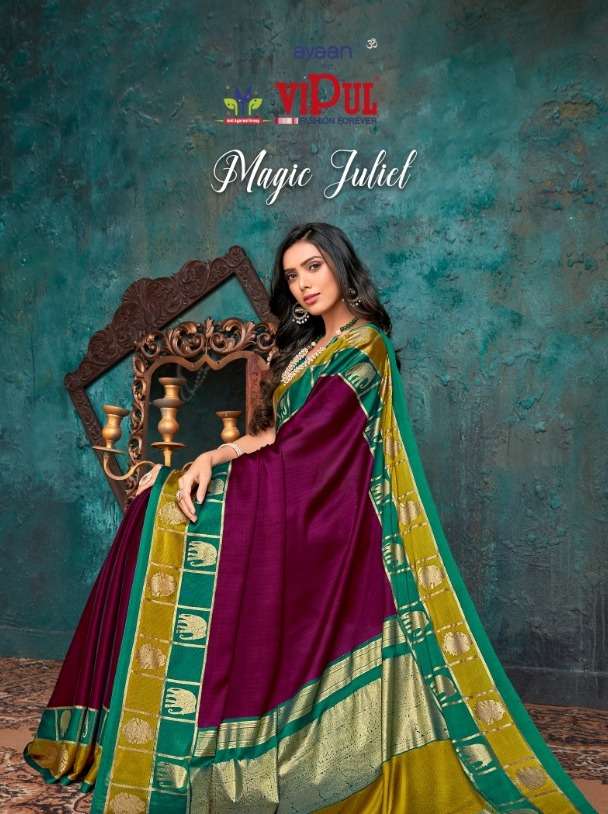 magic juliet by vipul exclusive foil printed fancy saree