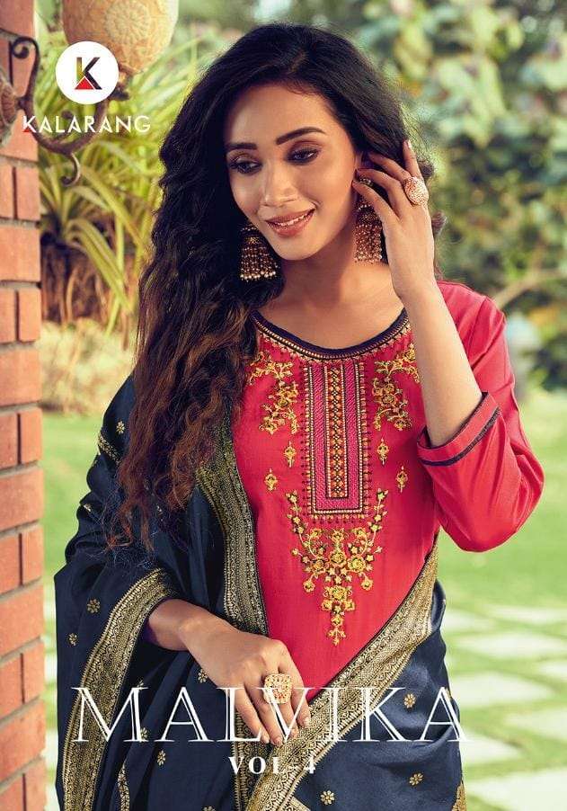 malvika vol 4 by kalarang jam silk cotton dresses online supplier