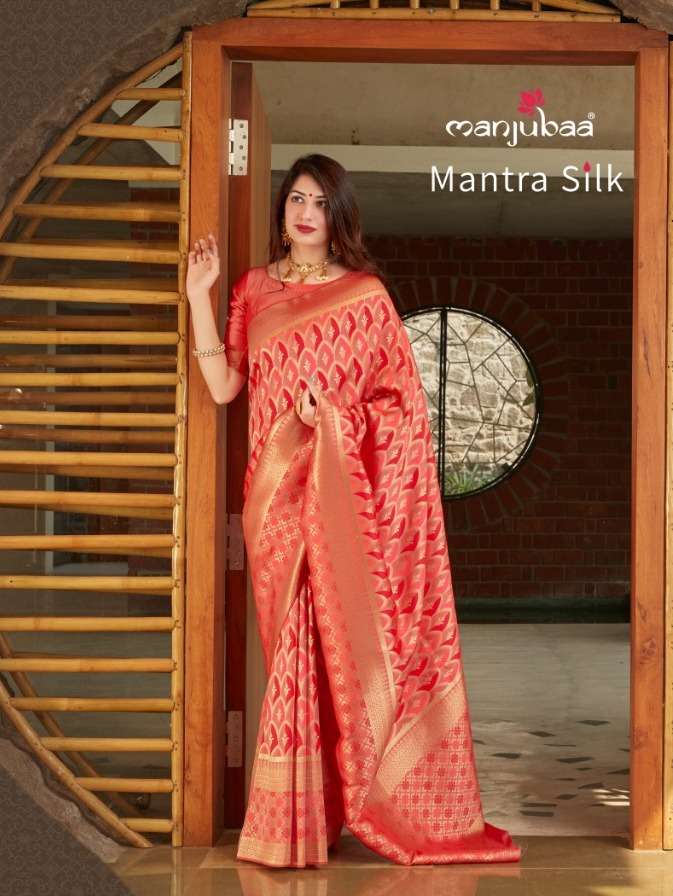 manjubaa mantra silk 4801-4806 series traditional wear silk sarees