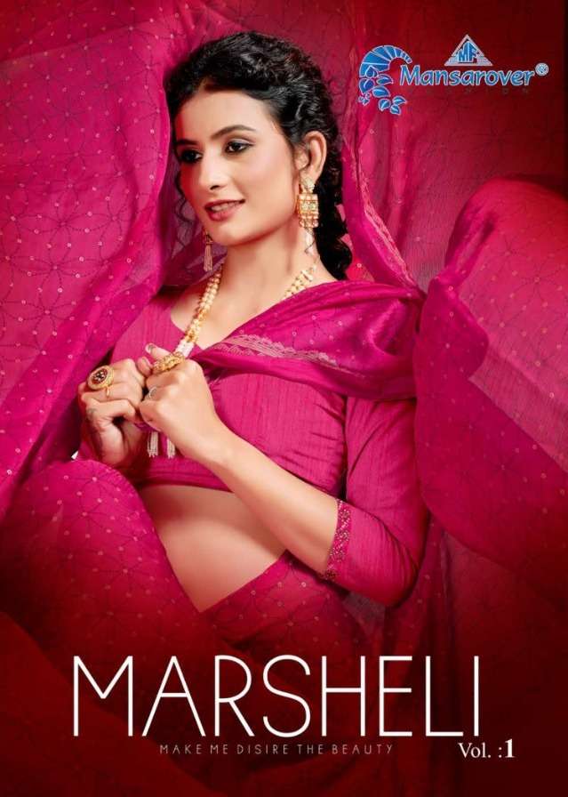 marsheli by mansarover moss chiffon pedding printed fancy saree