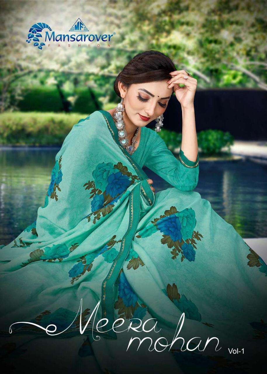 meera mohan by mansarover chinese chiffon printed sarees