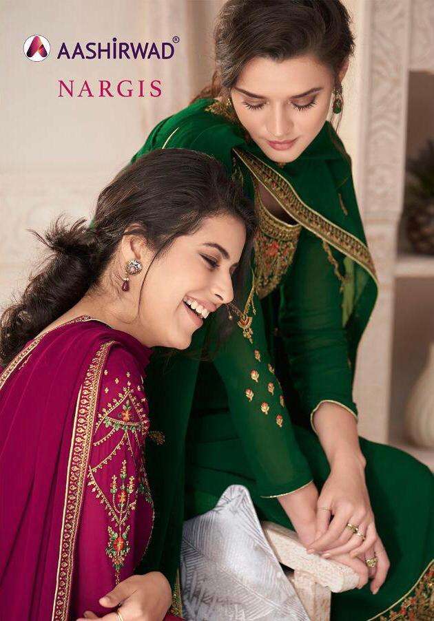 nargis by aashirwad georgette embroidery chudidar suits supplier