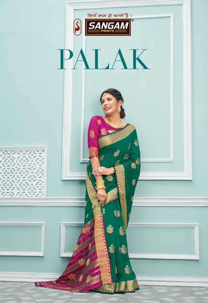 Palak By Sangam Print Ethnic Wear Cotton New Design Print Saree Wholesale Price