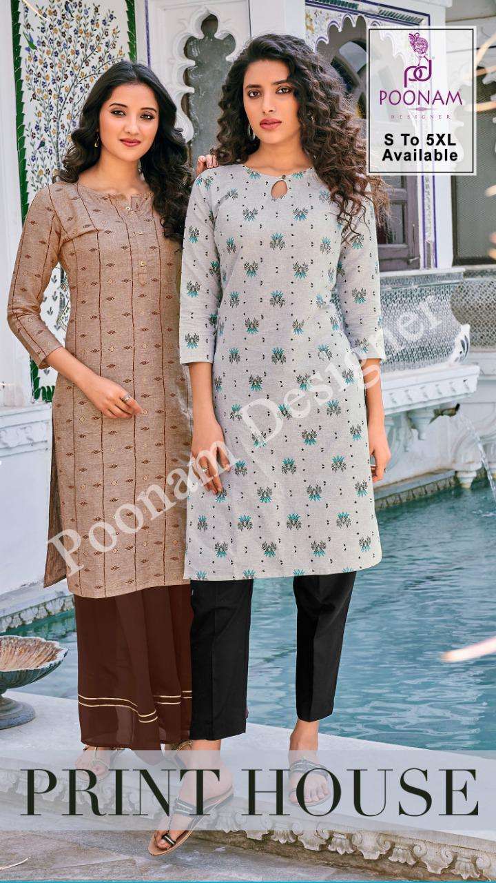 poonam print house cotton printed kurti online supplier