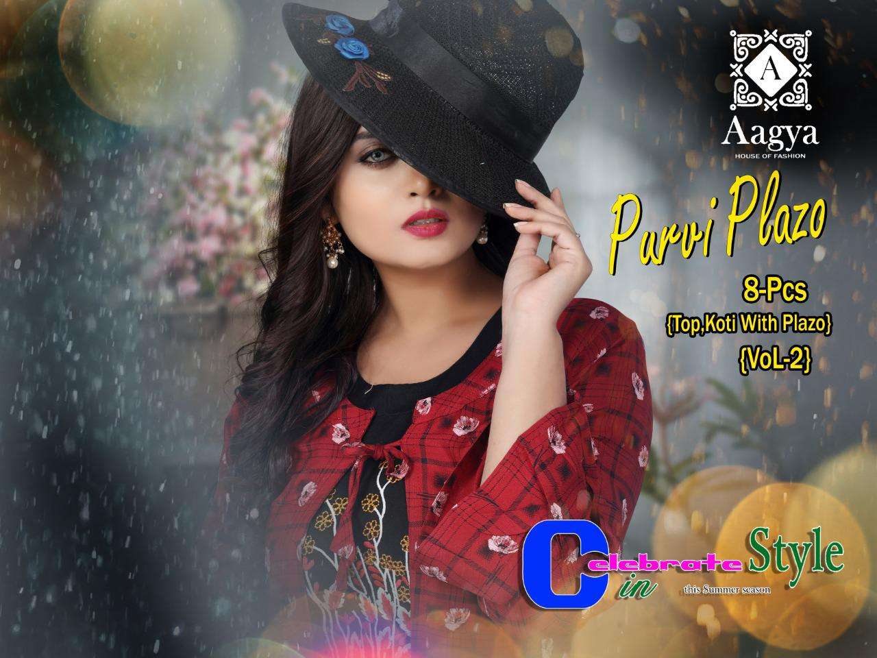 purvi plazo vol.2 by aagya heavy rayon top koti plazo Cataolog Collection Wholesaler Best Rate In Ahmedabad Surat Chennai India Uk Usa Malaysia Singapore Canada Australia