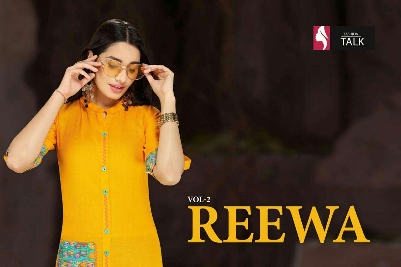 reewa vol.2 by fashion talk heavy cotton flex kurti Catalog Collection Wholesaler Lowest Best Price In Ahmedabad Surat Chennai India Uk Usa Malaysia Singapore Canada Australia