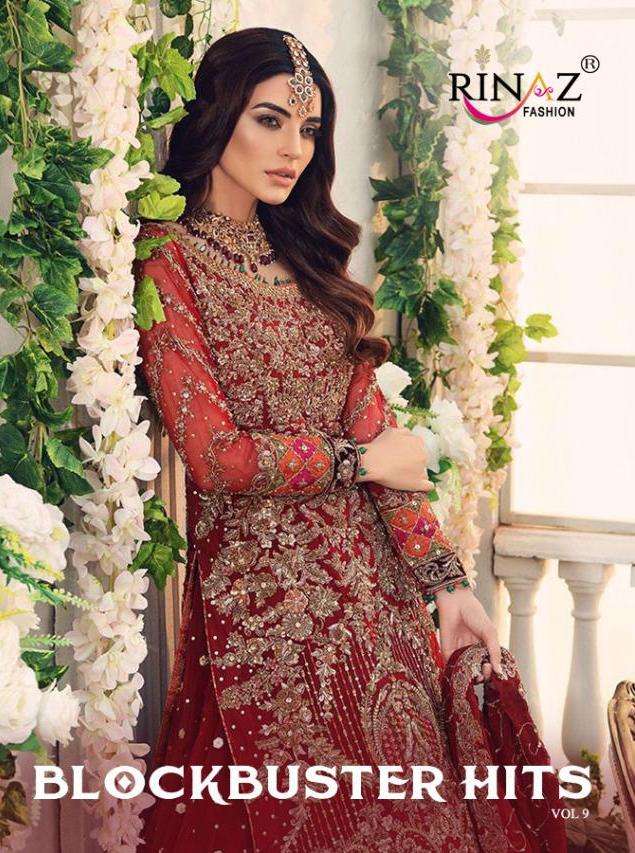 rinaz blockbuster vol 9 georgette embroidery pakistani suits