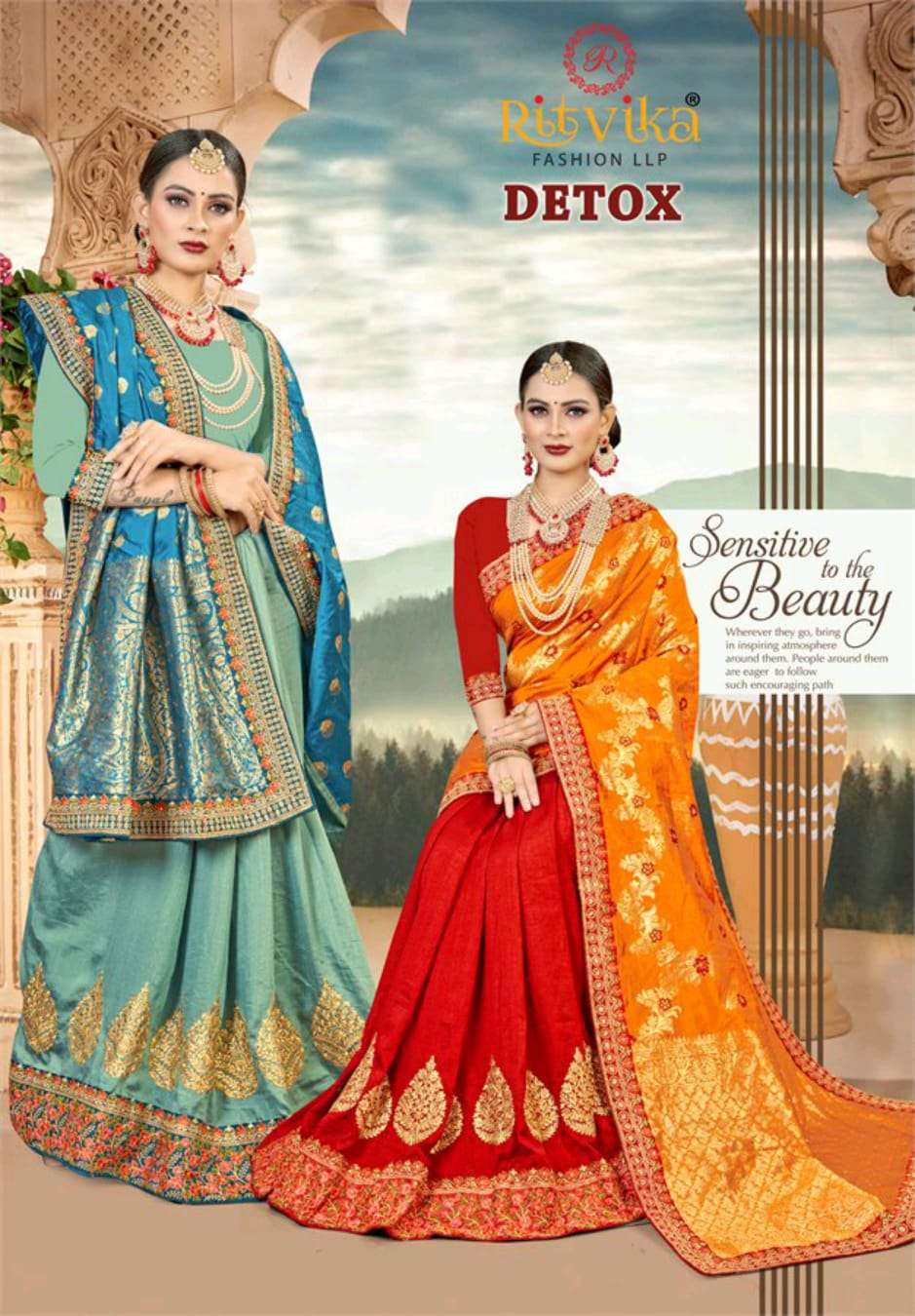 ritvika fashion detox half half designer sari wholesale clothing shop in surat 