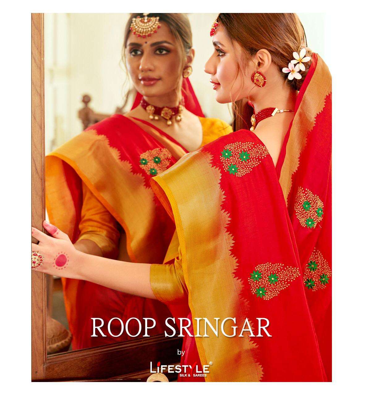 roop sringar by lifestyle nylone silk traditional wear saree