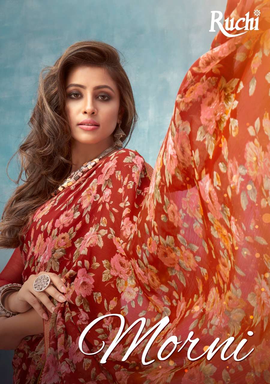 ruchi present morni chiffon printed saree best price in surat