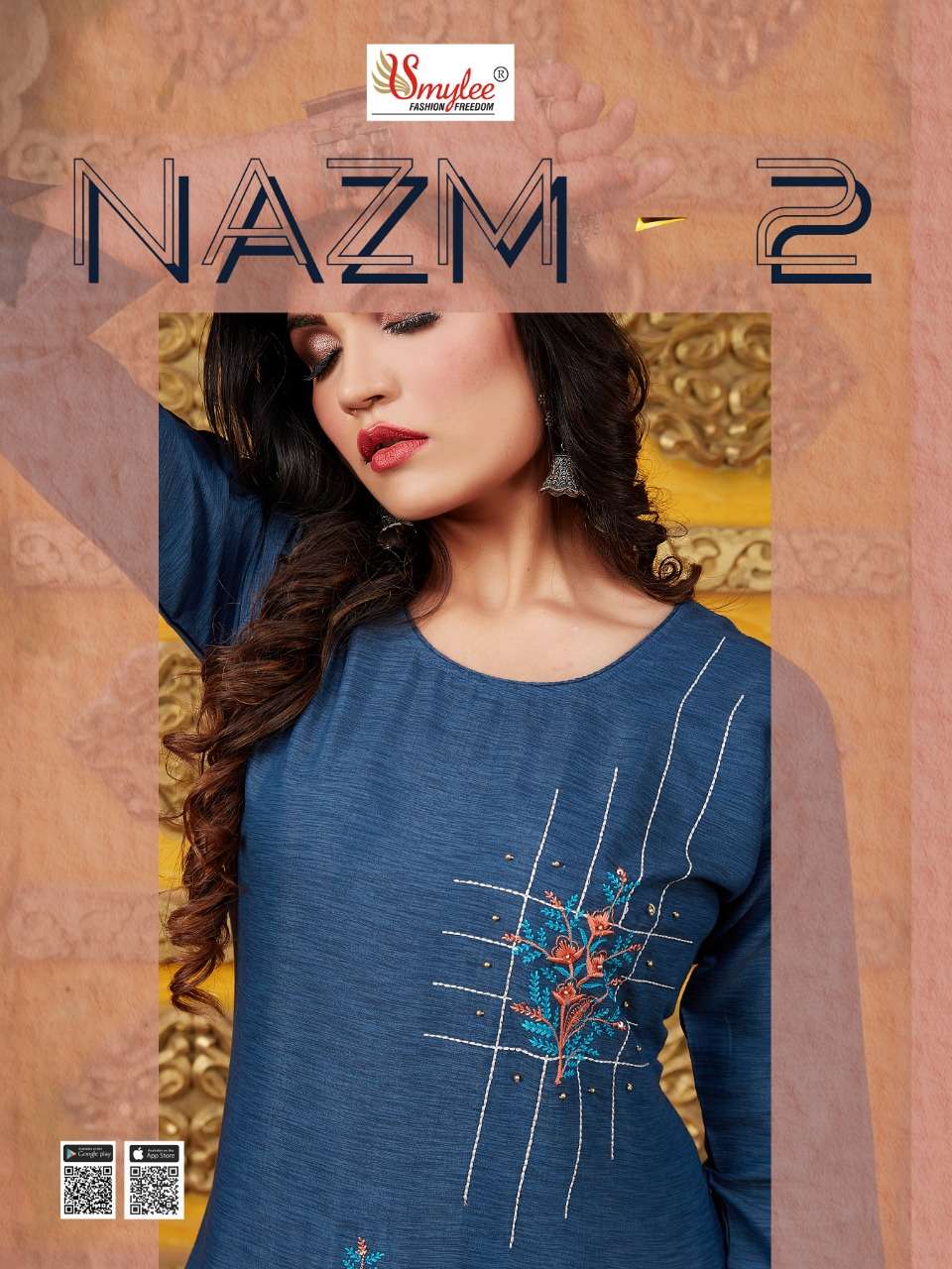 rung nazm vol 2 rayon top with cotton pant collection