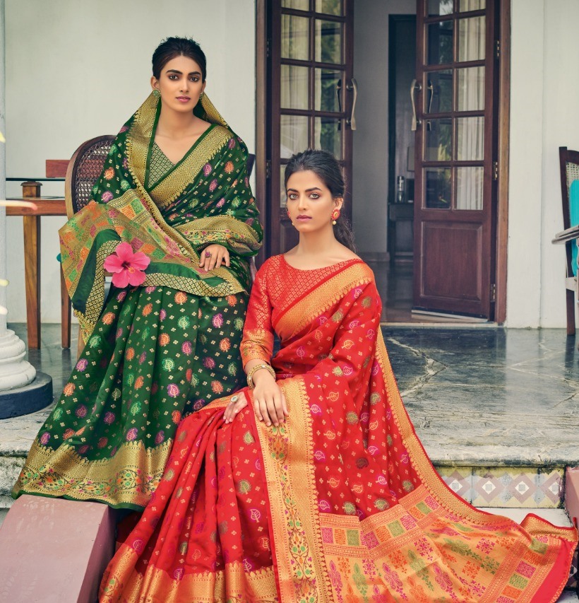 Sangam Print Launch Pehenawa Heavy Banarasi Silk Traditional Look Saree Catalogs