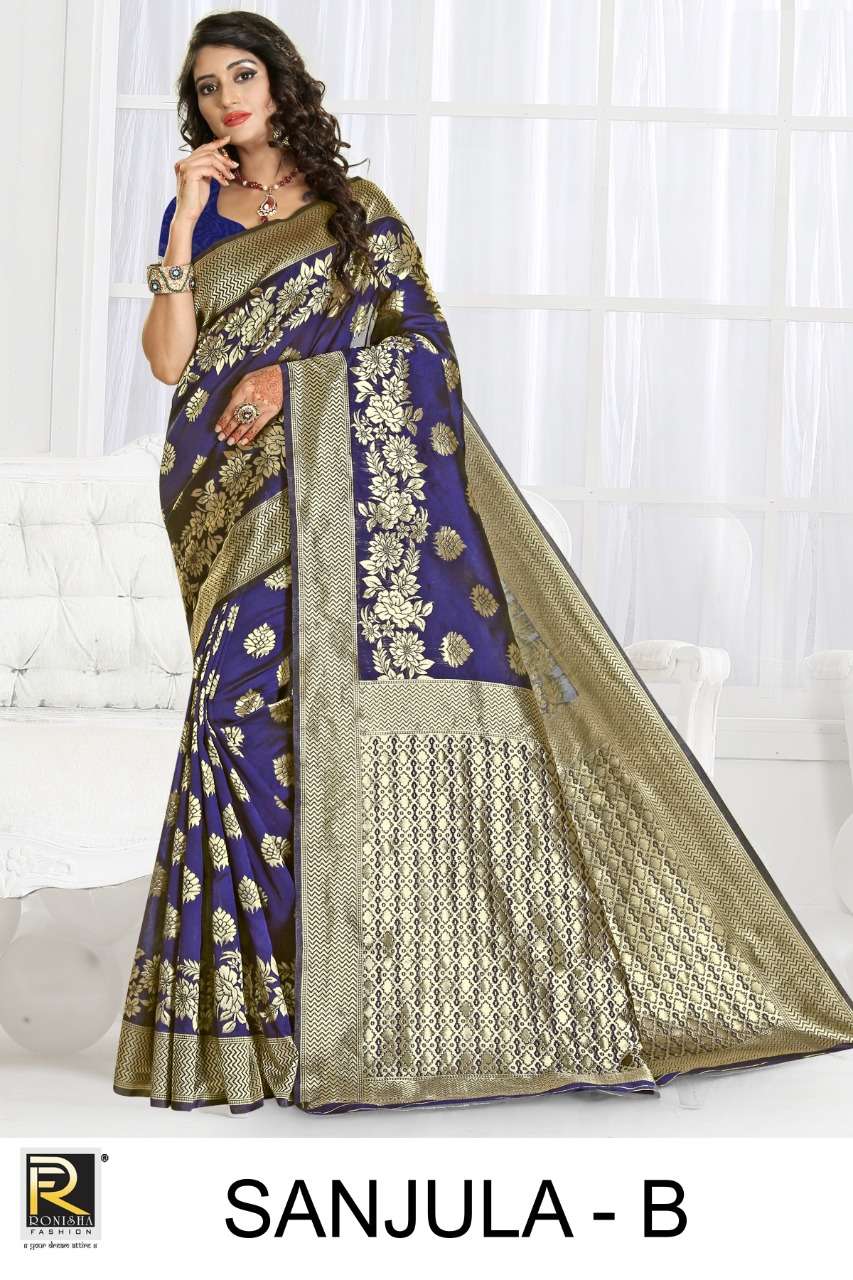 Sanjula by ranjna saree kasual wear silk saree Collection 